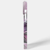 Bloemige Fractale Moderne Abstracte Bloem Roze Gri Case-Mate iPhone Case (Achterkant / Links)