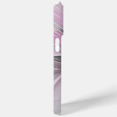Bloemige Fractale Moderne Abstracte Bloem Roze Gri Case-Mate iPhone Case (Achterkant / Rechts)