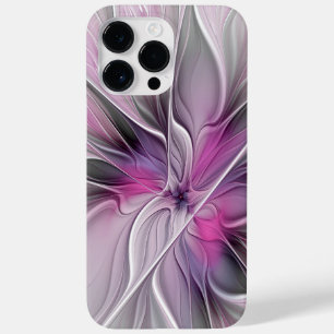 Bloemige Fractale Moderne Abstracte Bloem Roze Gri Case-Mate iPhone 14 Pro Max Hoesje