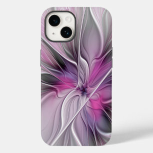 Bloemige Fractale Moderne Abstracte Bloem Roze Gri Case-Mate iPhone 14 Hoesje