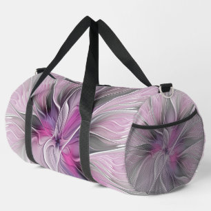 Bloemige Fractale Moderne Abstracte Bloem Roze Gri Plunjezak