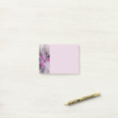 Bloemige Fractale Moderne Abstracte Bloem Roze Gri Post-it® Notes (Op bureau)