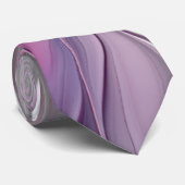 Bloemige Fractale Moderne Abstracte Bloem Roze Gri Stropdas (Opgerold)