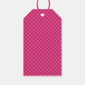 Bloemige fuchsia ruit meisjesnaam cadeaulabel (Achterkant)