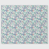 Bloemige Fun Print Op Wit Cadeaupapier (Vlak)