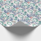 Bloemige Fun Print Op Wit Cadeaupapier (Hoek)