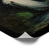  bloemige geest Halloween spook in het bos Poster (Hoek)