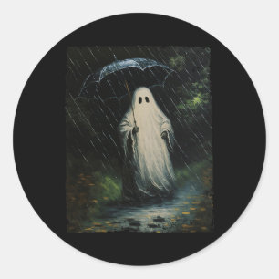 bloemige geest Halloween spook in het bos Ronde Sticker