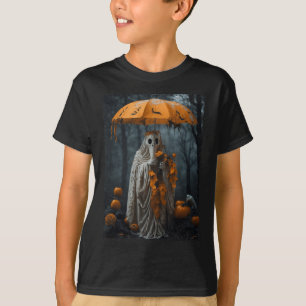 bloemige geest Halloween spook in het bos T-shirt