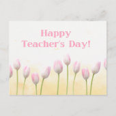 Bloemige Gele Gelukkige Leraren Dag Briefkaart (Voorkant)
