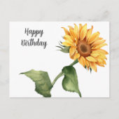 Bloemige Gele Zonnebloem Gefeliciteerd Briefkaart (Voorkant)