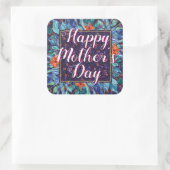 Bloemige Gelukkige Moederdag Elegante Boho Chic Aa Vierkante Sticker (Tas)