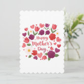 Bloemige Gelukkige Moederdag Feestdagenkaart (Staand voorkant)