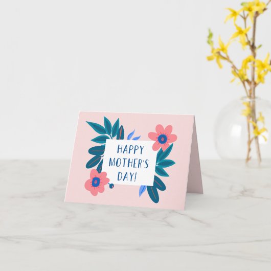 Bloemige Gelukkige Moederdag Kaart (Gele Bloem)