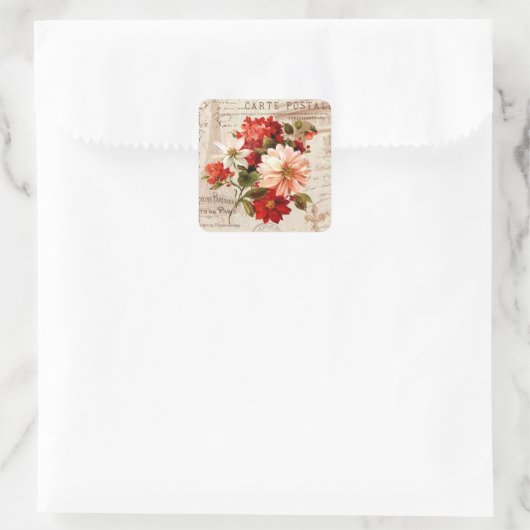 bloemige gemengde bloemen elegante sticker (Tas)