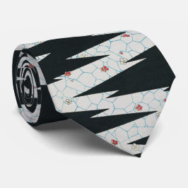 Bloemige Geometrisch - Vintage Japanse Kunst Stropdas