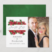 Bloemige geometrische kerstbruiloft save the date (Voorkant / Achterkant)
