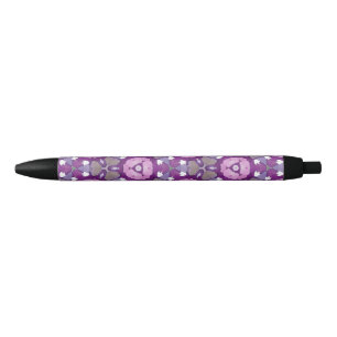 Bloemige Geometrische Pen – Paarse en Roze Aquarel