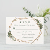 bloemige geometrische RSVP kaart (Staand voorkant)