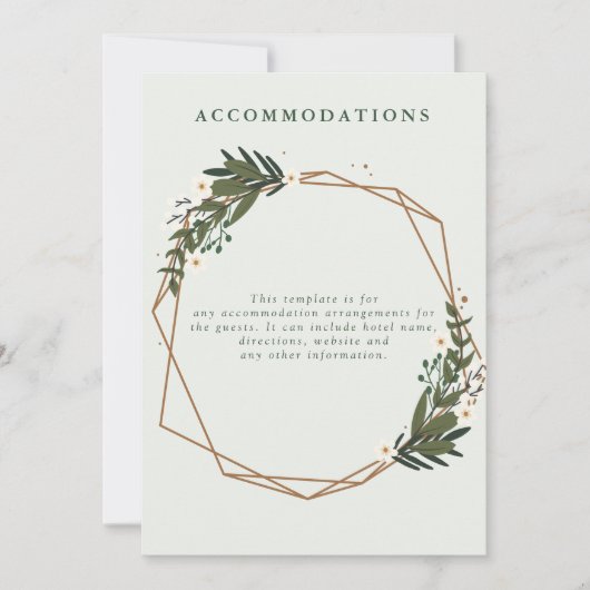 bloemige geometrische trouw accommodatiekaart kaart (Voorkant)