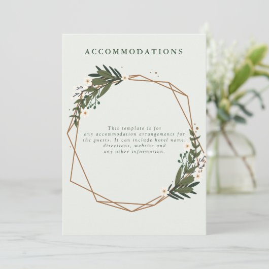 bloemige geometrische trouw accommodatiekaart kaart (Staand voorkant)