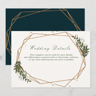 bloemige geometrische trouwdetails kaart