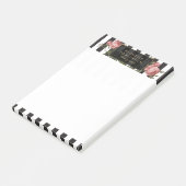 bloemige gestreepte gepersonaliseerde post-it not post-it® notes (Schuin)