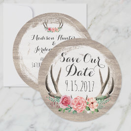 Bloemige Geweien Rustieke Bruiloft | Save The Date