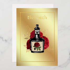 Bloemige giftige lotion Halloween gothische folie Uitnodiging