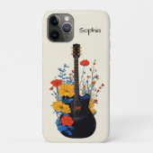 Bloemige Gitaar Kunst Case-Mate iPhone Case (Achterkant)