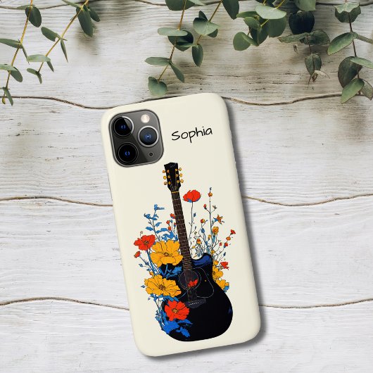 Bloemige Gitaar Kunst Case-Mate iPhone Case