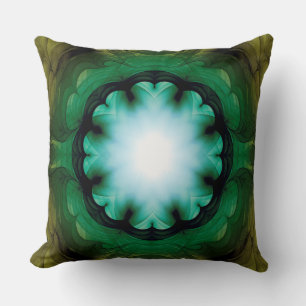Bloemige glanzende groene decoratie kussen