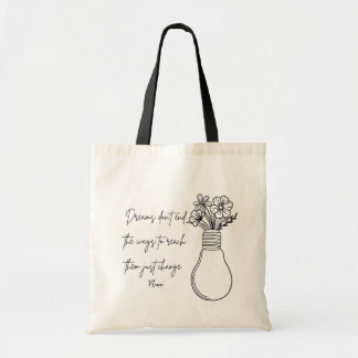 Bloemige gloeilamp Inspirerende boodschappentas Tote Bag