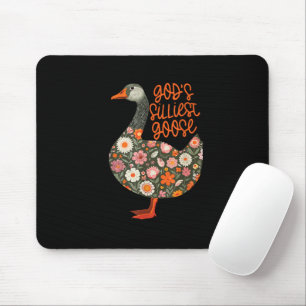 Bloemige Gods Domste Gans Grappig Schattig Dier Muismat