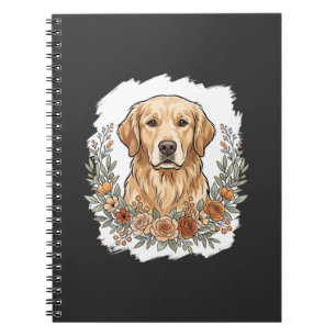 Bloemige Golden Retriever Sublimatie Notitieboek