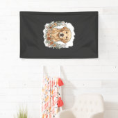 Bloemige Golden Retriever Sublimatie Spandoek (Insitu)