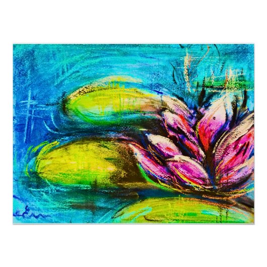 Bloemige golven van kalmte | Abstracte zen bloemsc Perfect Poster (Voorkant)
