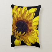 Bloemige gouden geel zwart abstracte artistieke de accent kussen (Achterkant (Verticaal))