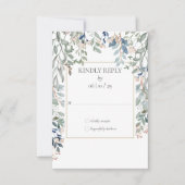 Bloemige Gouden Geometrische Huwelijk RSVP Kaartje (Voorkant)