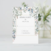 Bloemige Gouden Geometrische Huwelijk RSVP Kaartje (Staand voorkant)