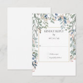 Bloemige Gouden Geometrische Huwelijk RSVP Kaartje (Voorkant / Achterkant)