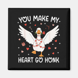 Bloemige Grappige Dwaze Gans Je Maakt Mijn Hart Ho Magneet
