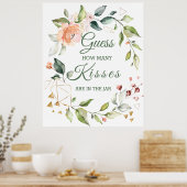 Bloemige groen Guessing hoeveel kussen spel Poster (Keuken)