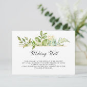 Bloemige groene blad Bruiloft Wensput Informatiekaartje (Staand voorkant)