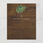 Bloemige groene bladrijke trouwuitnodiging budget (Achterkant)