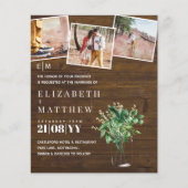 Bloemige groene bladrijke trouwuitnodiging budget (Voorkant)