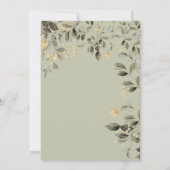 Bloemige groene budget babyshower kaart (Achterkant)