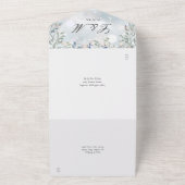 Bloemige groene cascade elegante winter bruiloft all in one uitnodiging (Buitenkant)