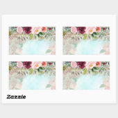 Bloemige groene elegant rechthoekige sticker (Vel)