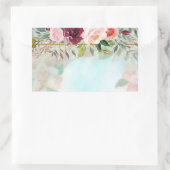 Bloemige groene elegant rechthoekige sticker (Tas)